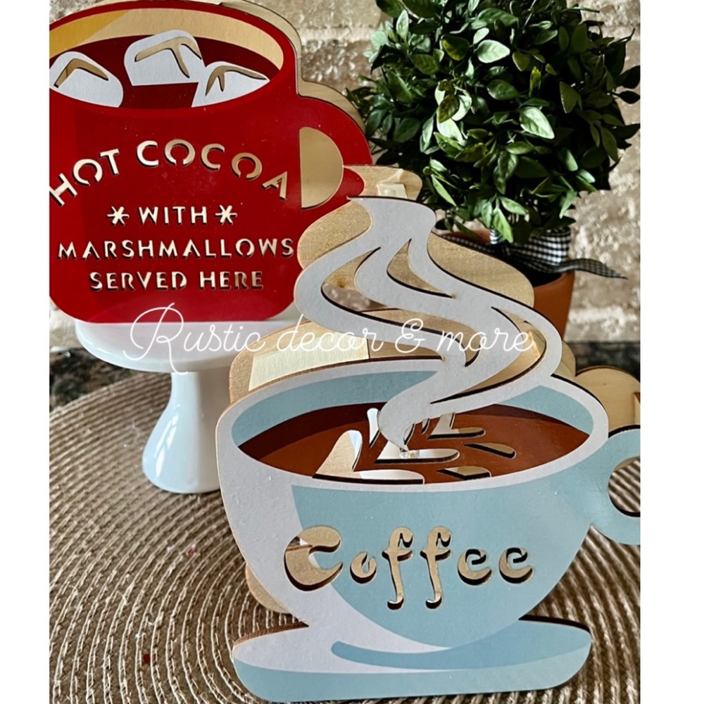 Farmhouse  Coffee And Hot Cocoa Light Decor